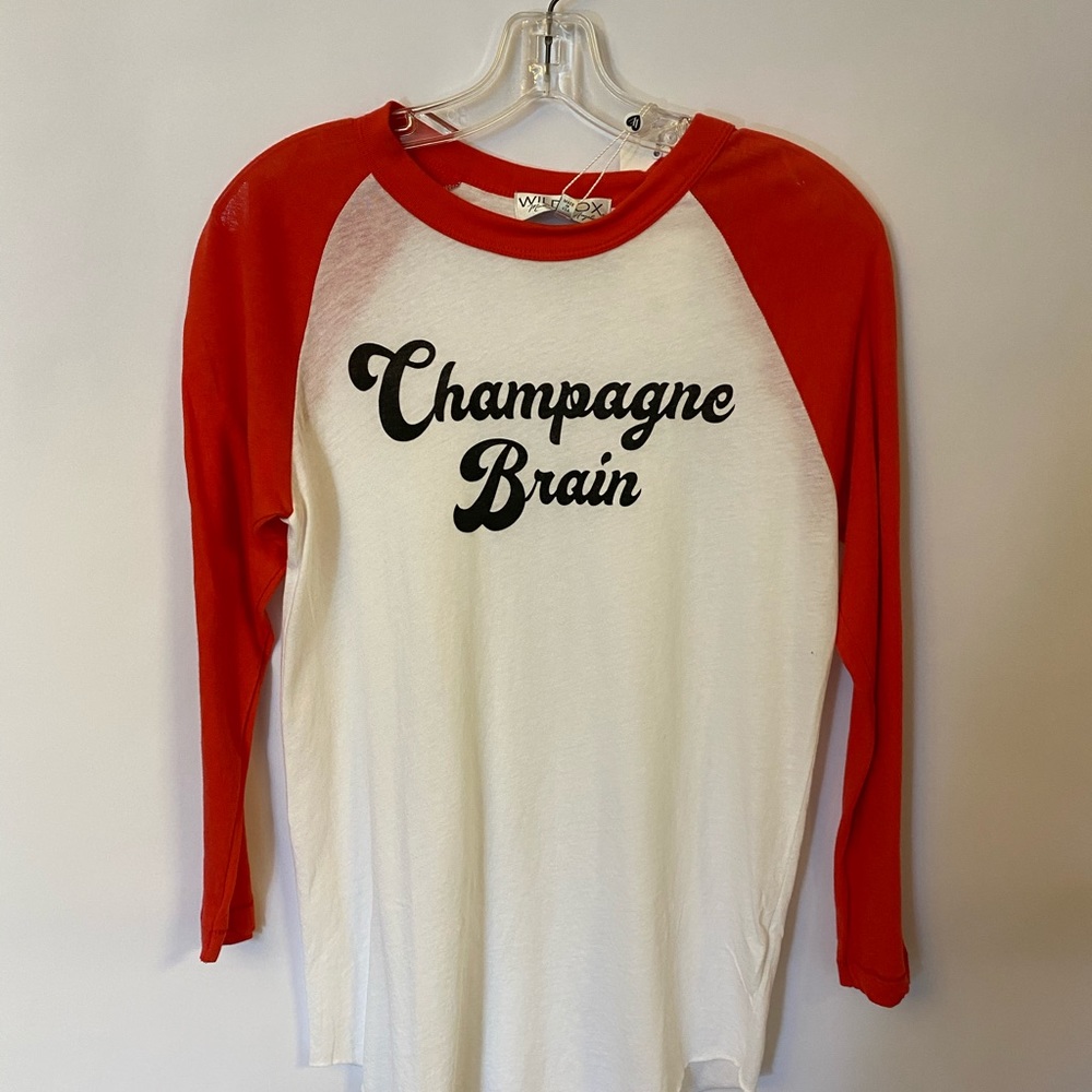 NWT WILDFOX CHAMPAGNE BRAIN TEE